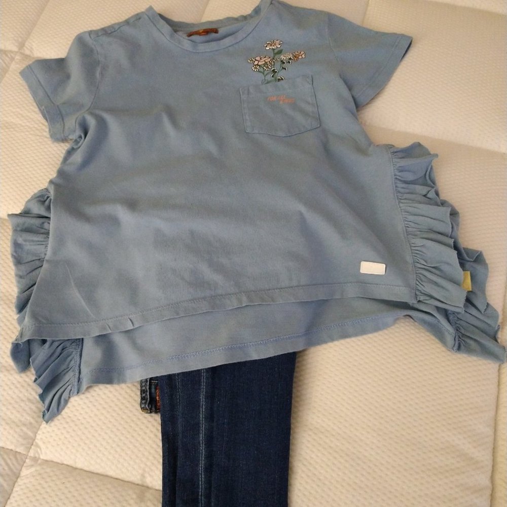 7 For All Mankind, SIZE: XL, BLUE, HIGH/LOW TOP